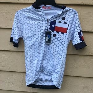 Texas-themed women's cycling jersey and shorts, Global Cycling Gear